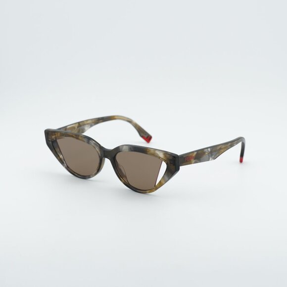 Fendi FE40009I 56E Sunglasses Shiny Havana Cat Eye Frame, Brown Lenses main image 6